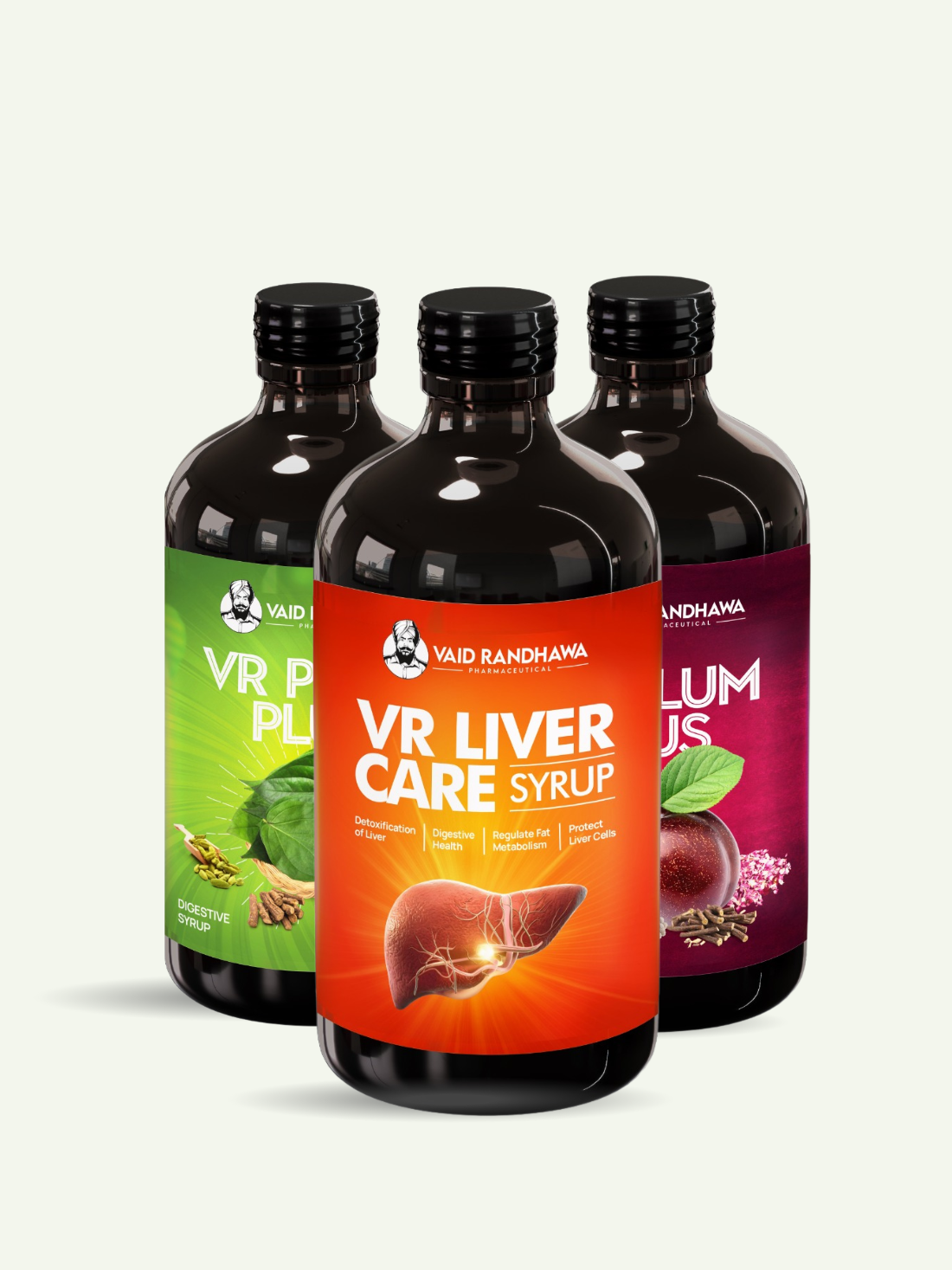 VR Paan Plus, VR Plum Plus, and VR Liver Care Syrup Combo