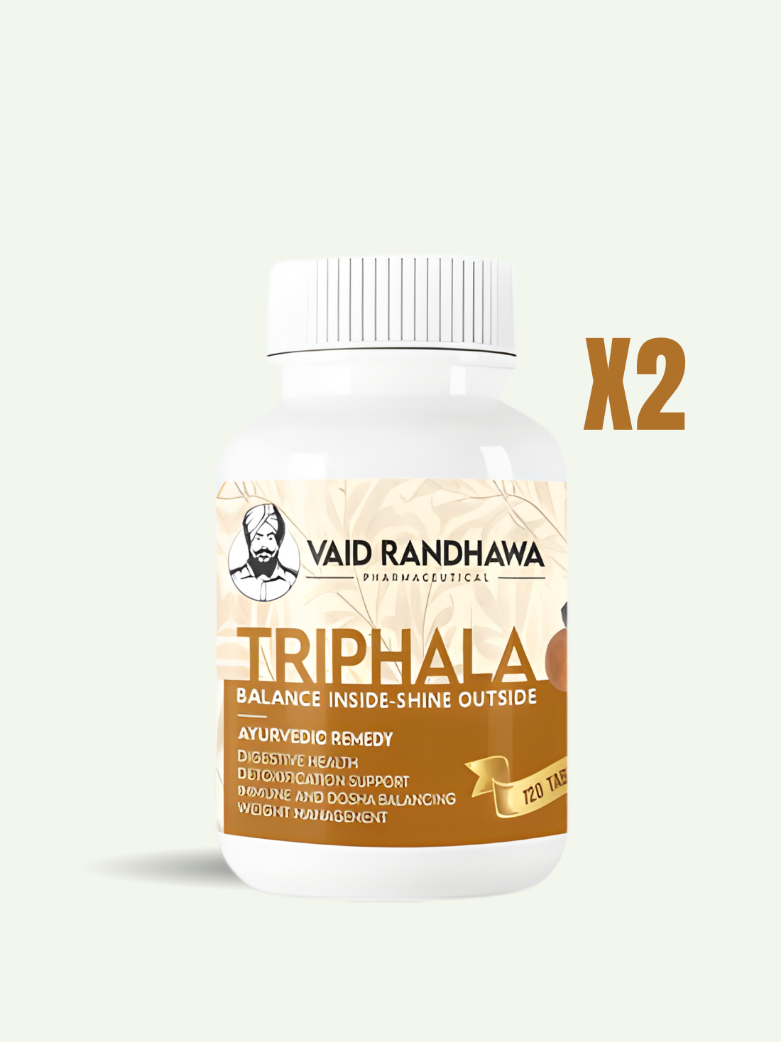 Triphala Tablets 120 by Vaid Randhawa Pack of 2
