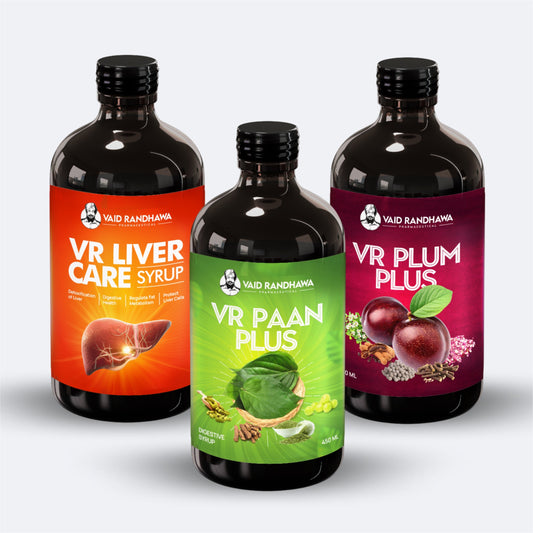 VR Paan Plus, VR Plum Plus, and VR Liver Care Syrup Combo